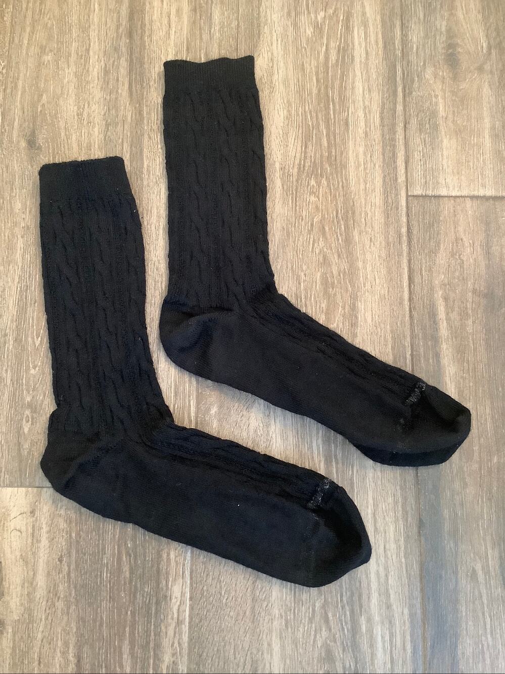 SmartWool Unisex Black Everyday Cable Knit Zero Cushion Crew Socks C20-7